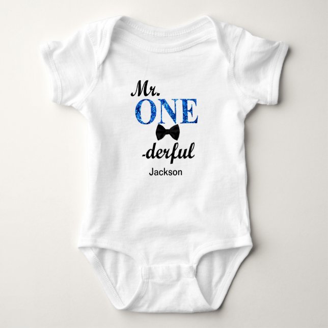 Mr. ONEderful Romper Baby Bodysuit (Front)