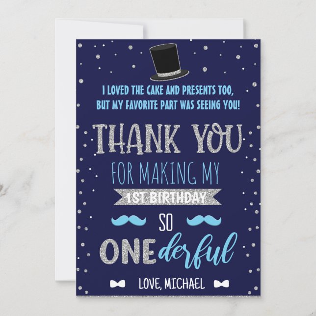 Mr Onederful Thank you card 20-15 (Front)