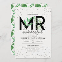 MR Onederful Tropical Greenery Modern 1st Birthday