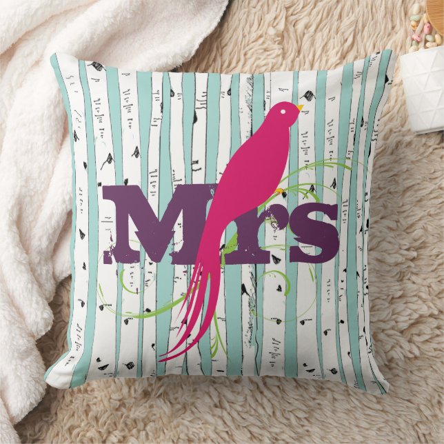 Mr. or Mrs personalises Birch Tree Pillows (Blanket)