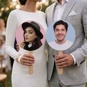 Mr or Mrs Wedding Paddle Fans Custom Photo Hand