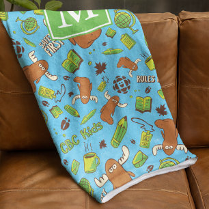 Mr. Orlando Pattern Monogram Fleece Blanket