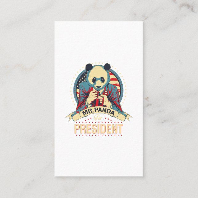mr panda for president business card (Front)
