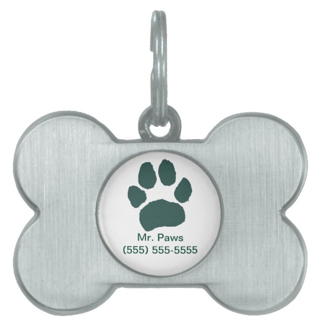 Mr. Paws Paw Print Pet ID Tag (Front)