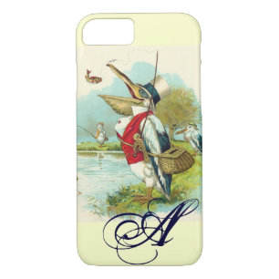 MR PELICAN FISHING MONOGRAM,cream Case-Mate iPhone Case