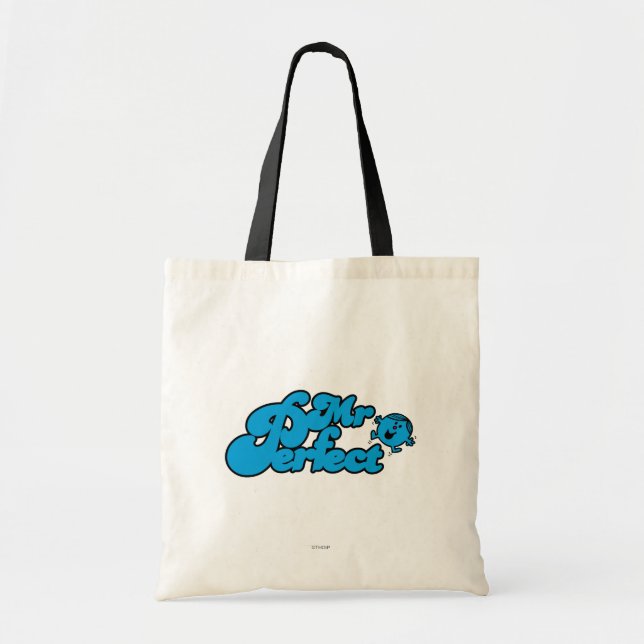 Mr. Perfect | Large Blue Letters Tote Bag (Front)