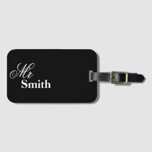Mr Persnalized black Luggage Tag
