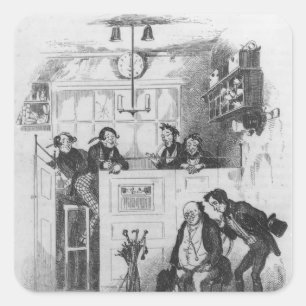 Mr. Pickwick and Sam in the attorney's office Square Sticker