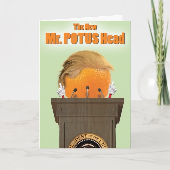 Mr. Potus Head Trump Birthday Joke Paper Card (Front)