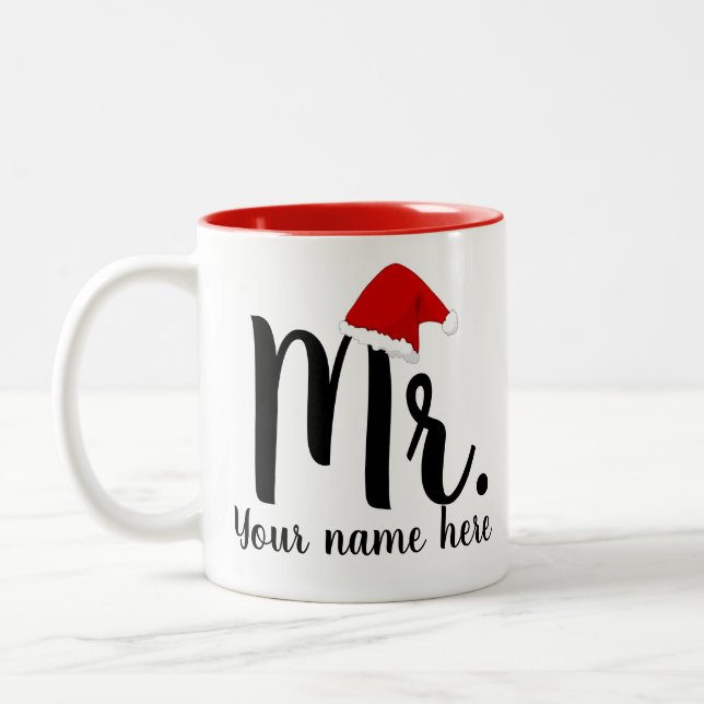 Mr. Red Santa Two-Tone Coffee Mug (Left)