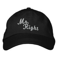 Mr Right Scroll Text Black And White