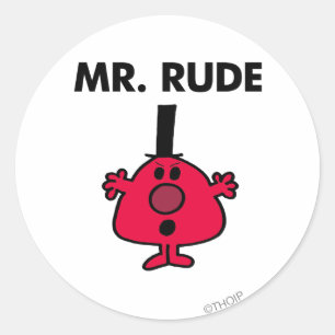 Mr. Rude   Red-Faced Anger Classic Round Sticker