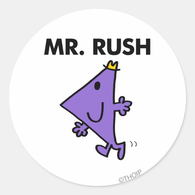 Mr. Rush | Quick Pace Classic Round Sticker (Front)