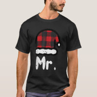 Mr Santa Hat Buffalo Plaid Matching Couples Christ