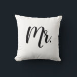 Mr Script Bedroom Wedding Pillow<br><div class="desc">Our "Mr." script pillow is the perfect gift for newly weds.</div>