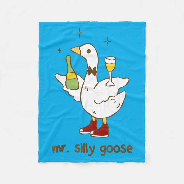 Mr Silly Goose Wedding Bachelor Party Funny Fleece Blanket (Front)