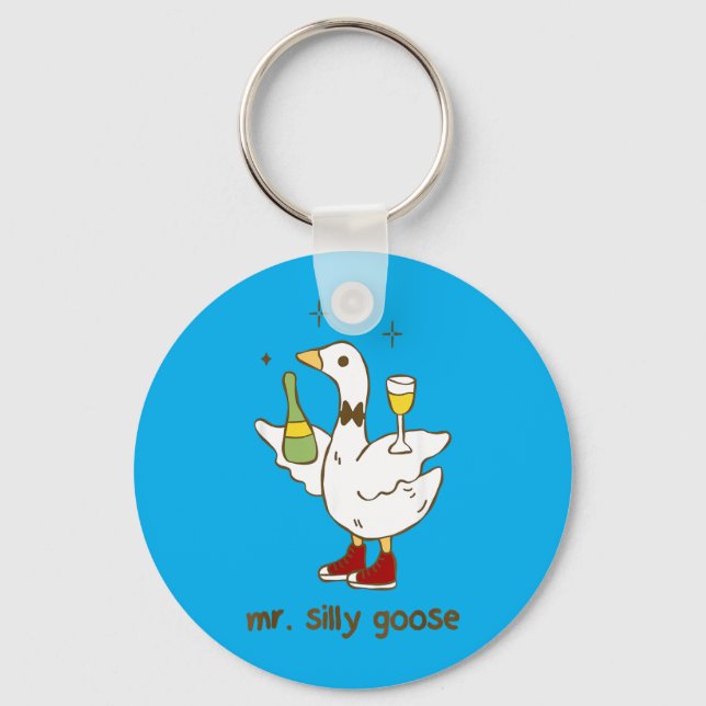 Mr Silly Goose Wedding Bachelor Party Funny Key Ring (Front)