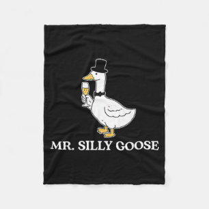 Mr Silly Groom Goose Couple Matching Wedding Funny Fleece Blanket