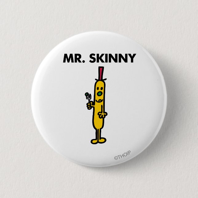 Mr. Skinny | Pea & Fork 6 Cm Round Badge (Front)