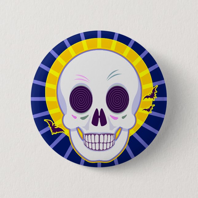 Mr. Skull 6 Cm Round Badge (Front)