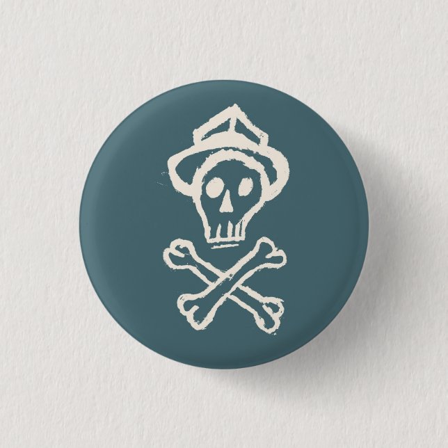 Mr. Skullington - Doldrum Sky Blue 3 Cm Round Badge (Front)