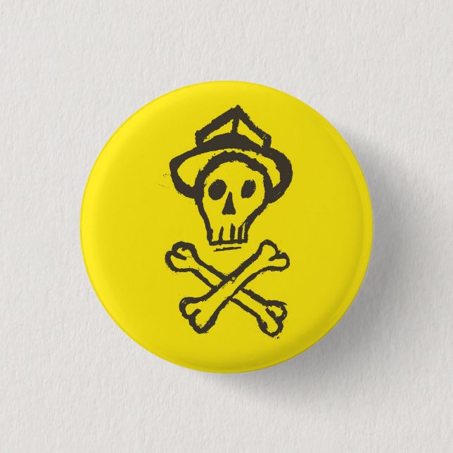 Mr. Skullington - Lemon Yellow 3 Cm Round Badge (Front)
