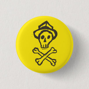 Mr. Skullington - Lemon Yellow 3 Cm Round Badge