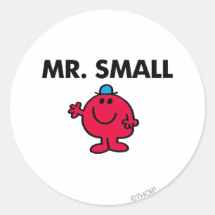 Mr. Small Waving Hello Classic Round Sticker