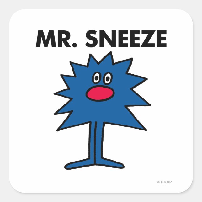 Mr. Sneeze | Jagged-Edged Body Square Sticker (Front)