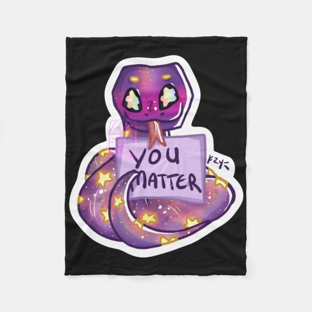 Mr Snek Says You Sticker  Fleece Blanket (Front)