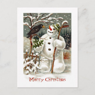 Mr. Snowman and Mr. Crow Postcard