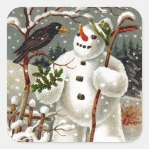 Mr. Snowman and Mr. Crow Stickers