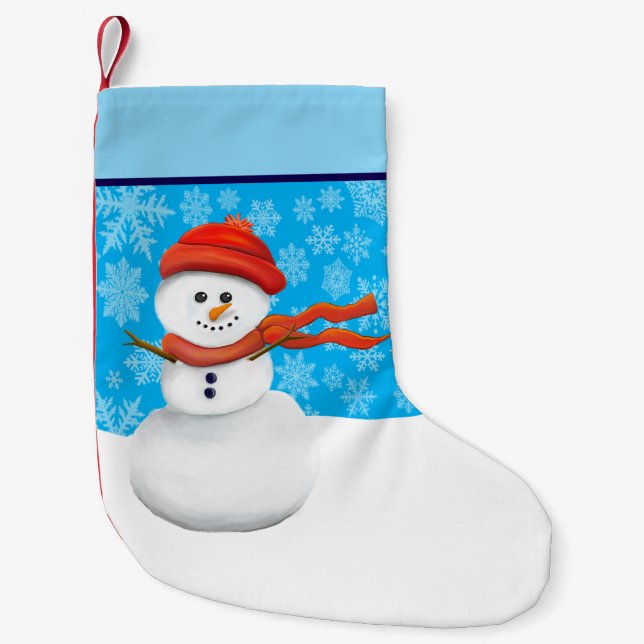 Mr Snowman Small Christmas Stocking (Front)