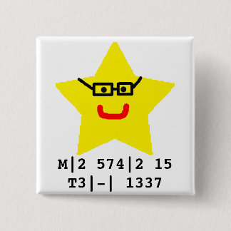 Mr Star is leet. 15 Cm Square Badge