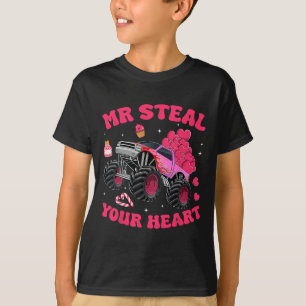Mr Steal Heart Monster Truck Loving Romantic Valen T-Shirt