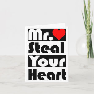 Mr Steal Your Heart For Boys Toddlers Valentines  Card