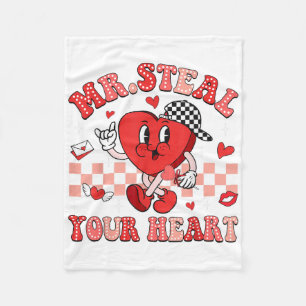 Mr Steal Your Heart For Boys Toddlers Valentines Fleece Blanket