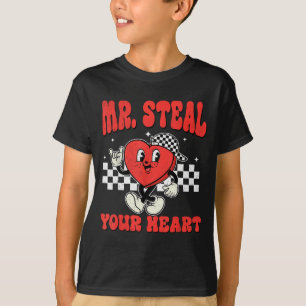 Mr Steal Your Heart For Boys Toddlers Valentine's  T-Shirt