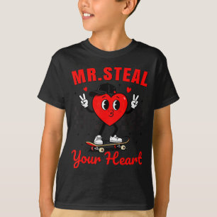 Mr Steal Your Heart For Boys Toddlers Valentine's  T-Shirt