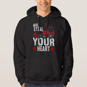 Mr Steal Your Heart Funny Boys Kids Tractor Valent Hoodie