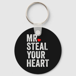 Mr. Steal Your Heart Funny Valentines Day Men’s Key Ring
