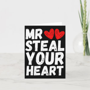 Mr Steal Your Heart Valentines Day Boys Kids  Card