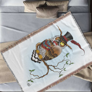 Mr. Steam Owl Throw Blanket