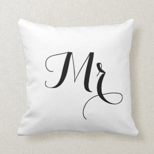 Mr. Striped Back Pillow - of a Mr. and Mrs. pair