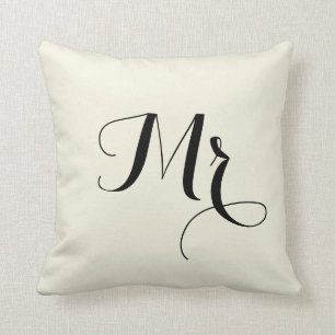 Mr. Striped Back Pillow -off white