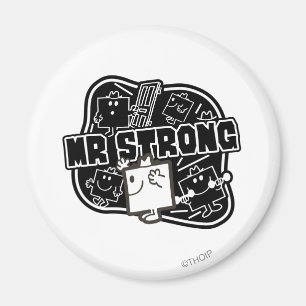 Mr. Strong   Black & White Magnet