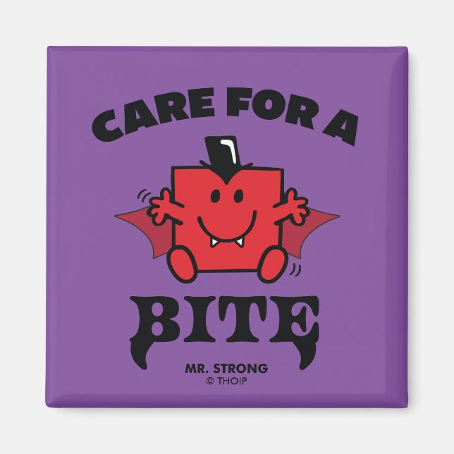 Mr. Strong Care For A Bite Halloween Magnet (Front)