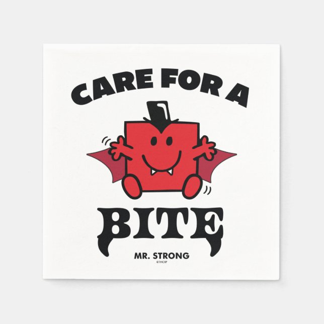 Mr. Strong Care For A Bite Halloween Napkin (Front)