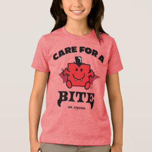 Mr. Strong Care For A Bite Halloween Tri-Blend Shirt