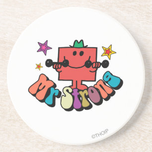 Mr. Strong Colourful Lettering & Stars Coaster